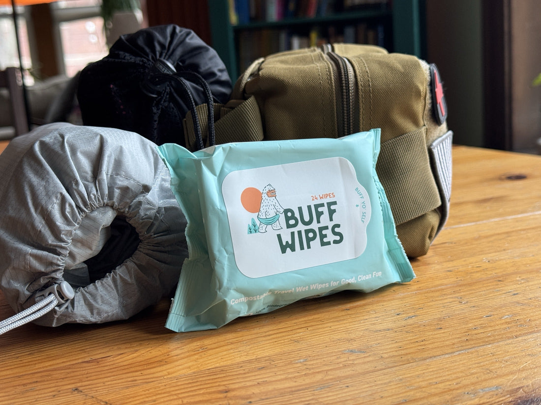Buff Wipes compostable outdoor hygiene wipes packed with camping and travel gear